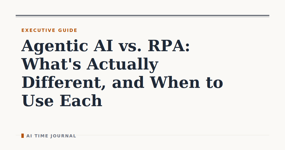 Agentic AI vs. RPA: What's Actually Different, and When to Use Each
